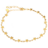 Golden anklet with stars